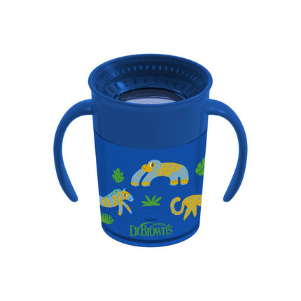 Dr. Brown's Drinkbeker Cheers 360 Cup Met Handvaten Blauw 200ml - Dr. Brown's - Babywinkel - 072239323809