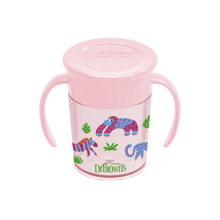 Dr. Brown's Drinkbeker Cheers 360 Cup Met Handvaten Roze 200ml - Dr. Brown's - Babywinkel - 072239323793