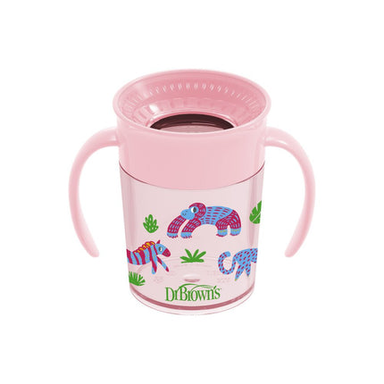 Dr. Brown's Drinkbeker Cheers 360 Cup Met Handvaten Roze 200ml - Dr. Brown's - Babywinkel - 072239323793