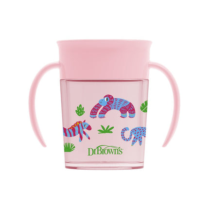 Dr. Brown's Drinkbeker Cheers 360 Cup Met Handvaten Roze 200ml - Dr. Brown's - Babywinkel - 072239323793