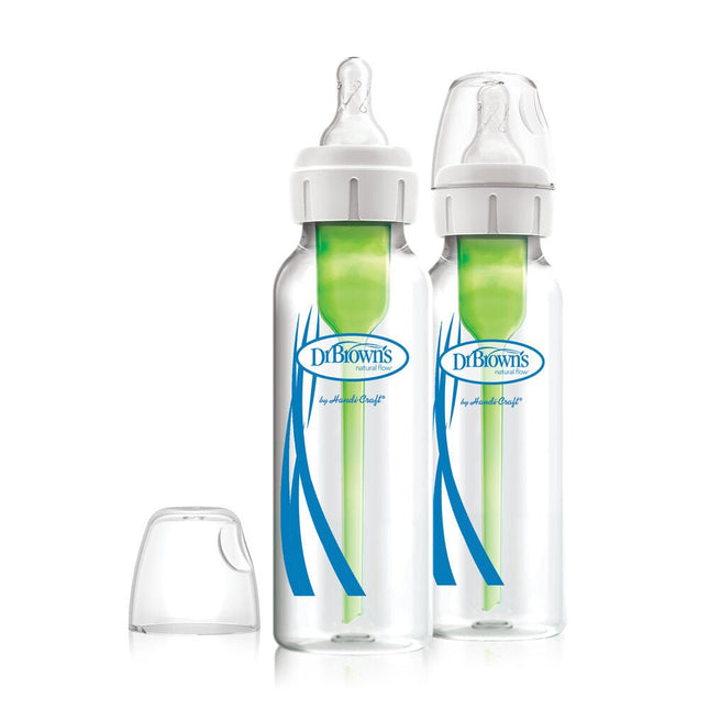 Dr. Brown's Options+ Anti - colic Bottle 2 - packstandaard halsfles 250ml glas - Dr. Brown's - Babywinkel - 072239321355
