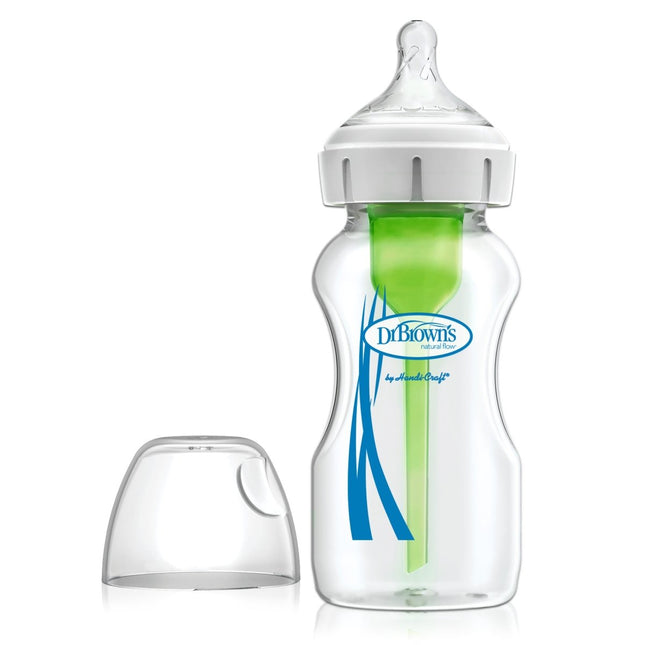 Dr. Brown’s Options+ Anti - colic Bottle | Brede halsfles glas 270ml - Dr. Brown's - Babywinkel - 072239328248