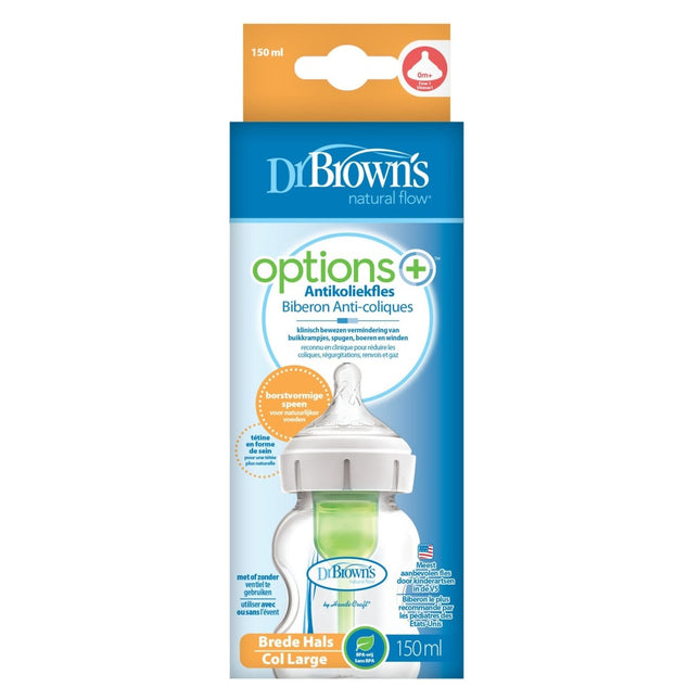 Dr. Brown's Options + Brede Halsfles 150ml - Dr. Brown's - Babywinkel - 072239317884