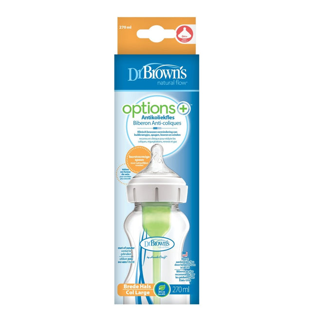 Dr. Brown's Options + Brede Halsfles 270ml - Dr. Brown's - Babywinkel - 072239317891