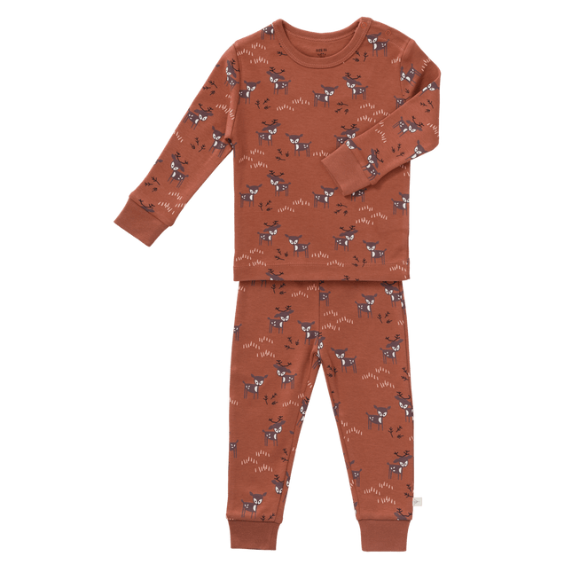 Fresk Baby Pyjama Deer Amber Brown 2 delig - Fresk - Babywinkel - 8720574692440