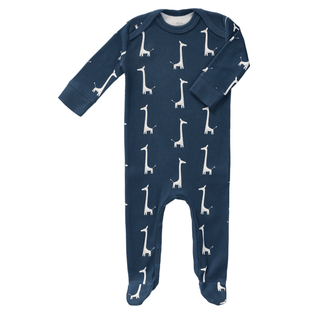 Fresk Baby Pyjama Met Voet Giraf Indigo Blue koop je bij Babywinkel