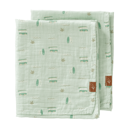 Fresk Inbakerdoek Surf Boy Set 2St 70X60 Cm - Fresk - Babywinkel - 8720874453437