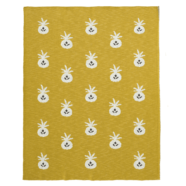 Fresk Wiegdeken Gebreid Pineapple Mustard 80x100cm - Fresk - Babywinkel - 8719638235662