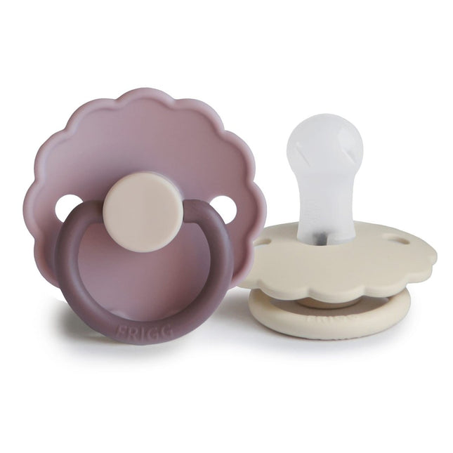 Frigg Speen Maat 1 Daisy Bloom Lav.Haze/Cream Silicone 2 - Pack koop je bij Babywinkel
