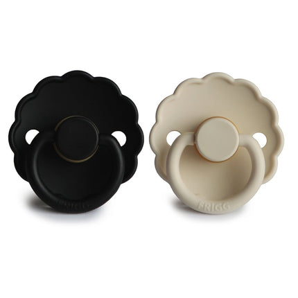 Frigg Speen Maat 1 Daisy Cream/Jet Black Latex 2 - Pack - Frigg - Babywinkel - 5715239214153