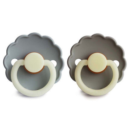 Frigg Speen Maat 1 Daisy Night French Gray / Portobello Silicone 2 - Pack - Frigg - Babywinkel - 5715239011035