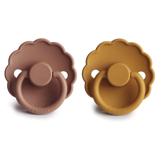 Frigg Speen Maat 2 Daisy Honey Gold/Rose Gold Latex 2 - Pack - Frigg - Babywinkel - 5715239224206