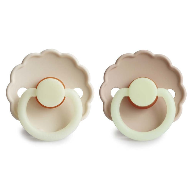 Frigg Speen Maat 2 Daisy Night Croissant / Cream Silicone 2 - Pack - Frigg - Babywinkel - 5715239011424
