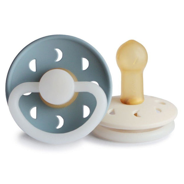 Frigg Speen Maat 2 Moon Night Stone Blue/Cream Latex 2 - Pack - Frigg - Babywinkel - 5715239019949