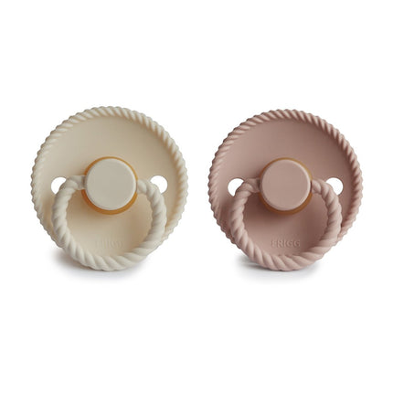 Frigg Speen Maat 2 Rope Blush/Cream Latex 2 - Pack - Frigg - Babywinkel - 5715239523859
