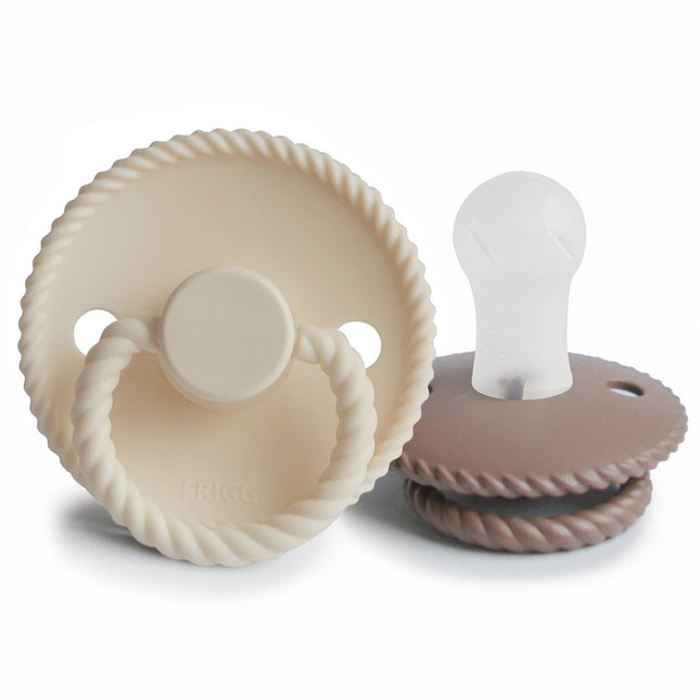 Frigg Speen Maat 2 Rope Cream/Sepia Silicone 2 - Pack - Frigg - Babywinkel - 5715239021898