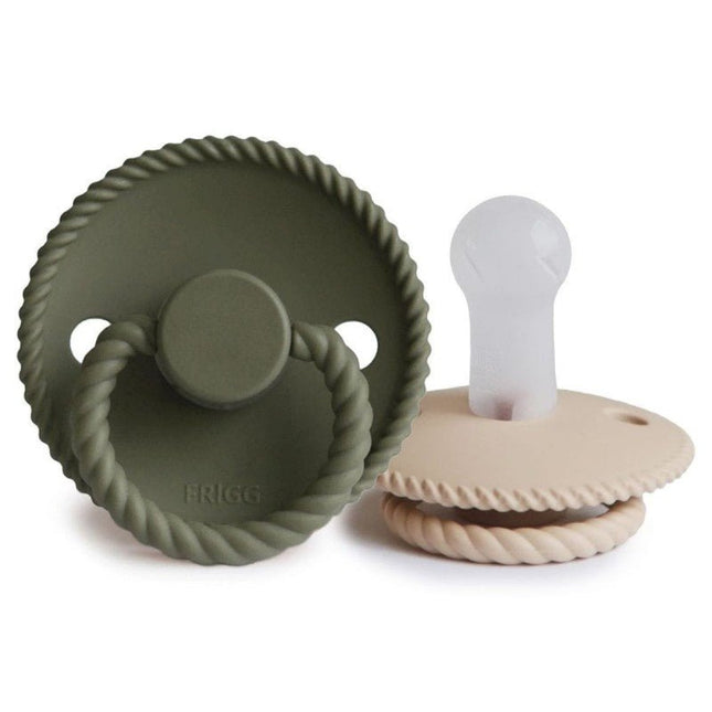 Frigg Speen Maat 2 Rope Croissant/Olive Silicone 2 - Pack - Frigg - Babywinkel - 5715239011820