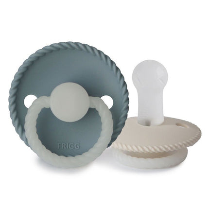 Frigg Speen Maat 2 Rope Night Stone Blue/Cream Silicone 2 - Pack - Frigg - Babywinkel - 5715239019888
