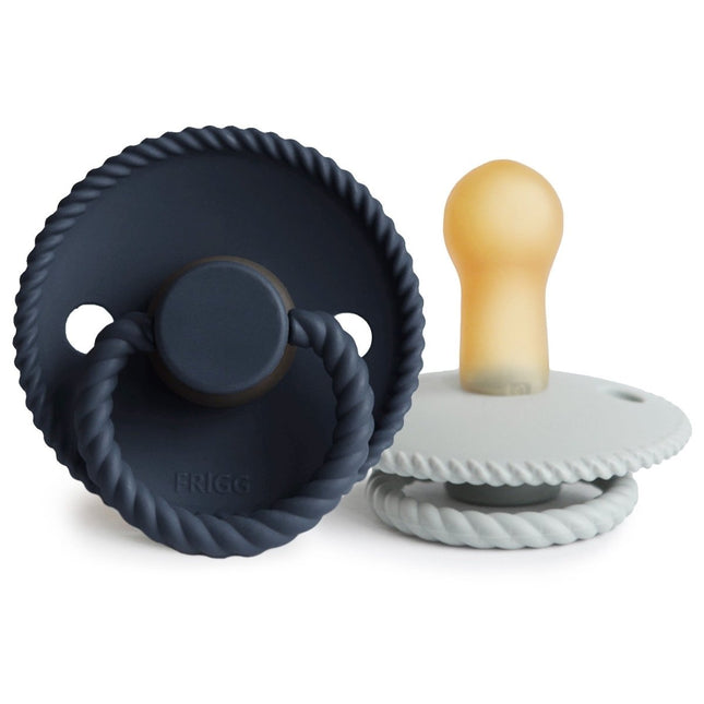 Frigg Speen Maat 2 Rope Silver Gray/Dark Navy Latex 2 - Pack - Frigg - Babywinkel - 5715239021997