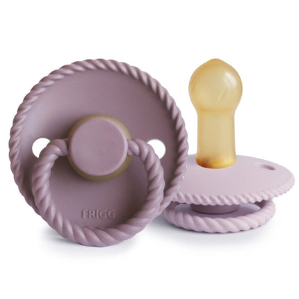 Frigg Speen Maat 2 Rope Tw. Mauve/Soft Lilac Latex 2 - Pack - Frigg - Babywinkel - 5715239021836