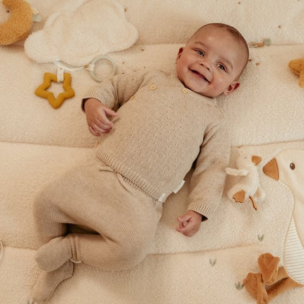 Gebreide broek Soft Beige Melee - Babywinkel - 8721122582930