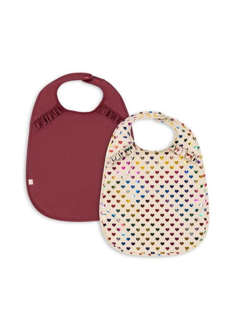 Konges Slojd Slabbetje Coeur Glitter/ Sangria 2St koop je bij Babywinkel