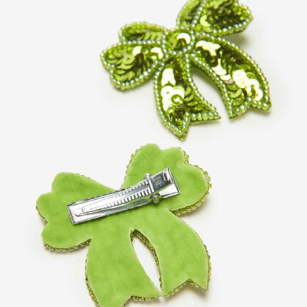 Haarspeldjes Strik Groen 2st koop je bij Babywinkel