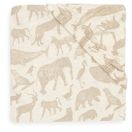 Hoeslaken Jersey 40/50x80/90cm Animals - Nougat - Babywinkel - 8717329376465