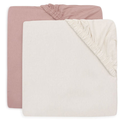 Hoeslaken Jersey 40/50x80/90cm - Wild Rose/Ivory - 2 Stuks - Babywinkel - 8717329400269