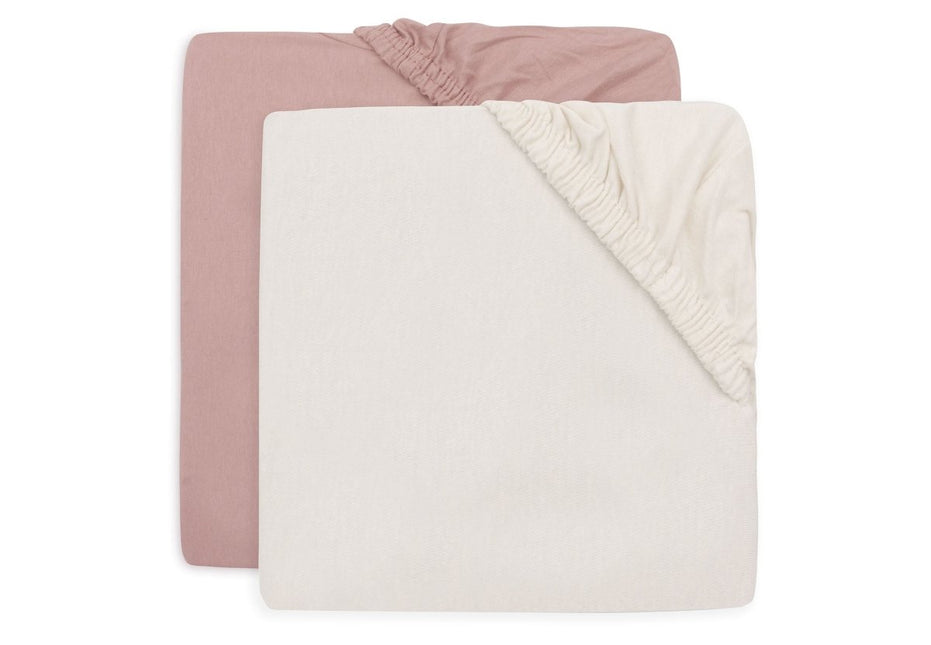 Hoeslaken Jersey 40/50x80/90cm - Wild Rose/Ivory - 2 Stuks - Babywinkel - 8717329400269
