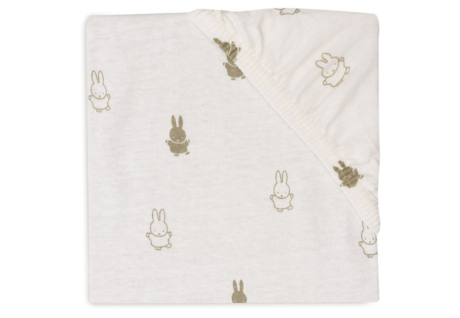 Jollein Hoeslaken Ledikant Happy Miffy Olive Green 60X120Cm koop je bij Babywinkel