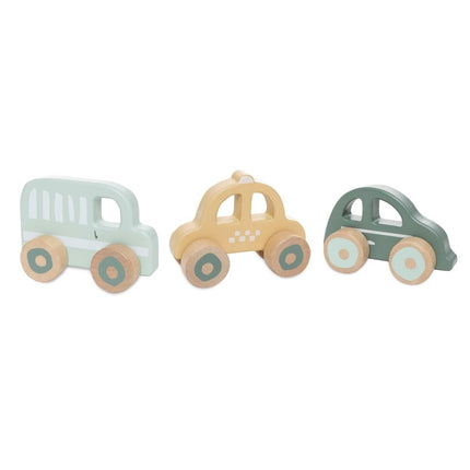 Houten Auto Op Wielen - 3 Stuks - Babywinkel - 8717329394896
