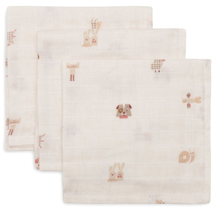 Hydrofiel Monddoekje 31x31cm - Animal Friends - 3 Stuks - Babywinkel - 8717329400610