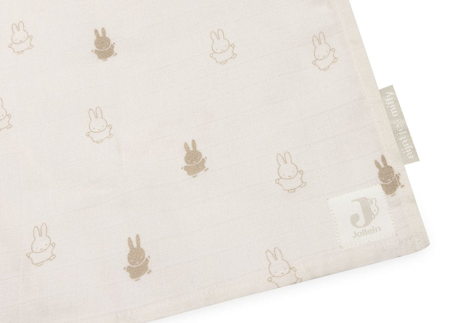 Hydrofiele Doek Large 115x115cm Happy Miffy - Nougat - 2 Stuks - Babywinkel - 8717329378957