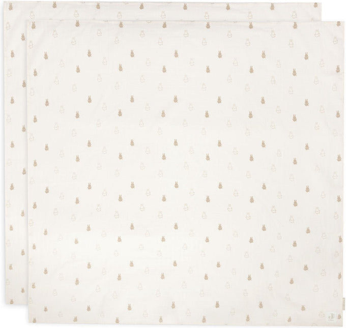 Hydrofiele Doek Large 115x115cm Happy Miffy - Nougat - 2 Stuks - Babywinkel - 8717329378957