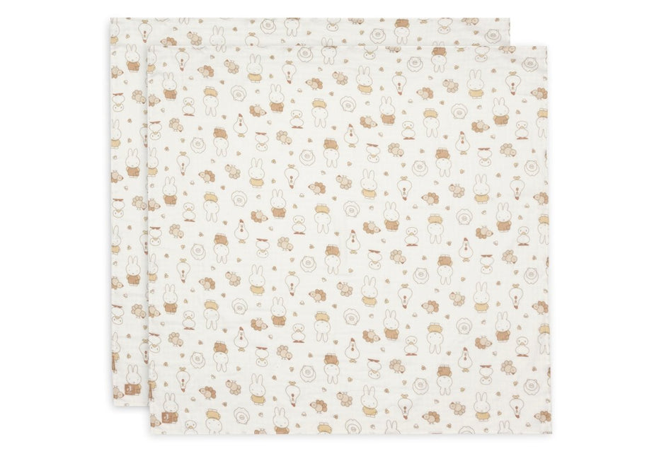 Hydrofiele Doek Large 115x115cm - Nijntje Family Farm - 2 Stuks koop je bij Babywinkel