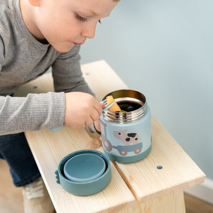 Insulated food jar Tiny farm Blue 300 ml - Babywinkel - 5712643059660
