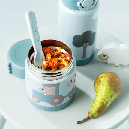 Insulated food jar Tiny farm Blue 300 ml - Babywinkel - 5712643059660