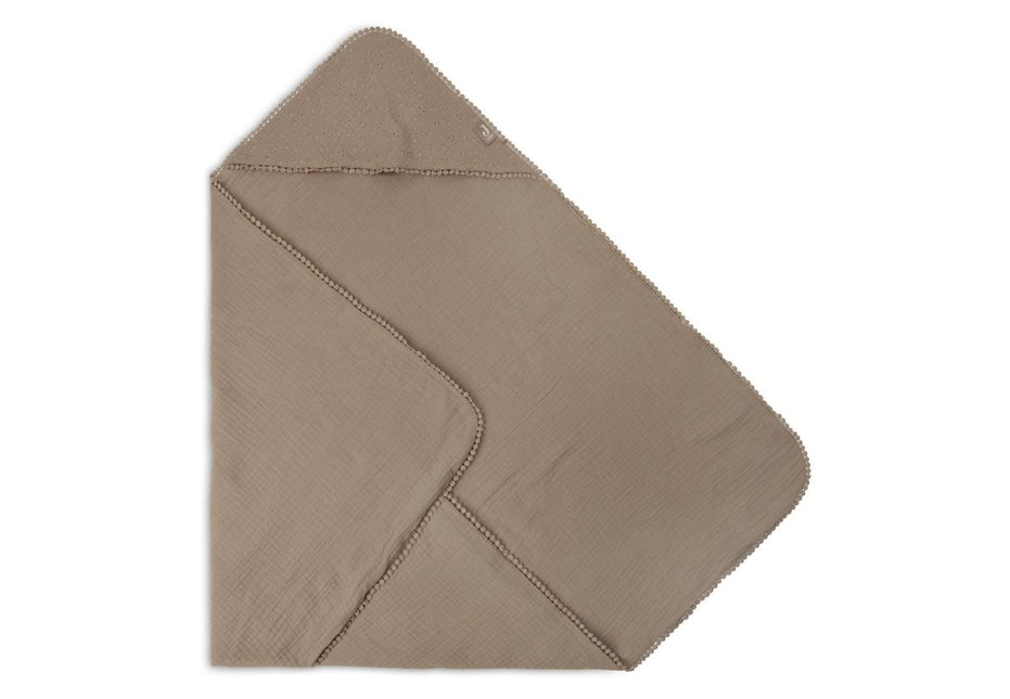 Jollein Badcape Baby Embroidery Biscuit 75x75cm koop je bij Babywinkel