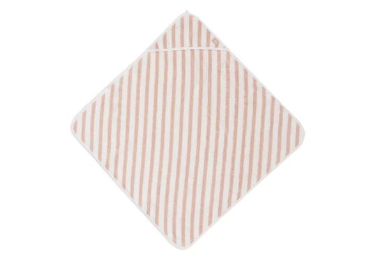 Jollein Badcape Baby Gestreept Terry Wild Rose 75X75cm - Jollein - Babywinkel - 8717329381827