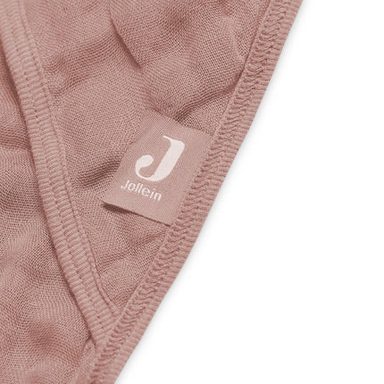 Jollein Badcape Baby Wrinkled Cotton Rosewood 75x75cm - Jollein - Babywinkel - 8717329364240