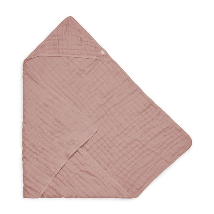 Jollein Badcape Baby Wrinkled Cotton Rosewood 75x75cm - Jollein - Babywinkel - 8717329364240