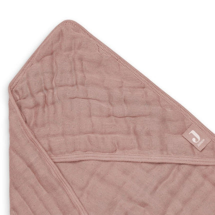 Jollein Badcape Baby Wrinkled Cotton Rosewood 75x75cm - Jollein - Babywinkel - 8717329364240