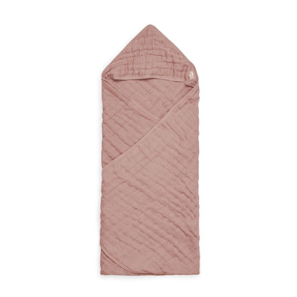 Jollein Badcape Baby Wrinkled Cotton Rosewood 75x75cm - Jollein - Babywinkel - 8717329364240