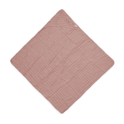 Jollein Badcape Baby Wrinkled Cotton Rosewood 75x75cm - Jollein - Babywinkel - 8717329364240