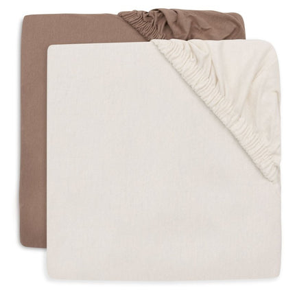 Jollein Hoeslaken Peuter Milky Coffee/ Ivory 75X140Cm 2St koop je bij Babywinkel