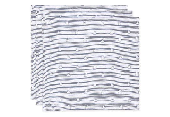 Jollein Hydrofiele Doek Miffy Stripe Navy 70cm 3St - Jollein - Babywinkel - 8717329381049