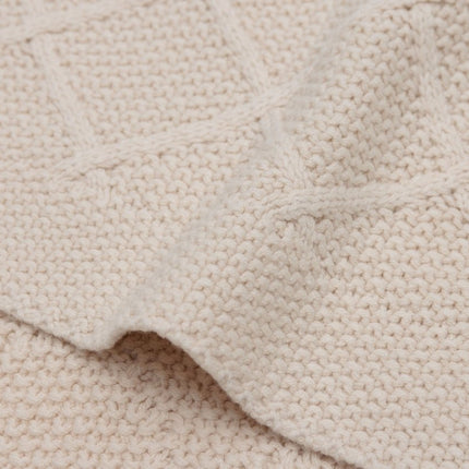 Jollein Ledikantdeken Check Knit Oatmeal 100 X 150 Cm - Jollein - Babywinkel - 8717329386693