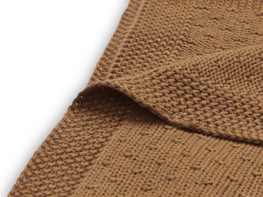 Jollein Ledikantdeken Gebreid Caramel 100x150cm - Jollein - Babywinkel - 8717329358454