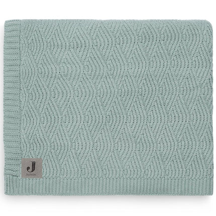 Jollein Ledikantdeken River Knit Ash Green 100x150cm koop je bij Babywinkel